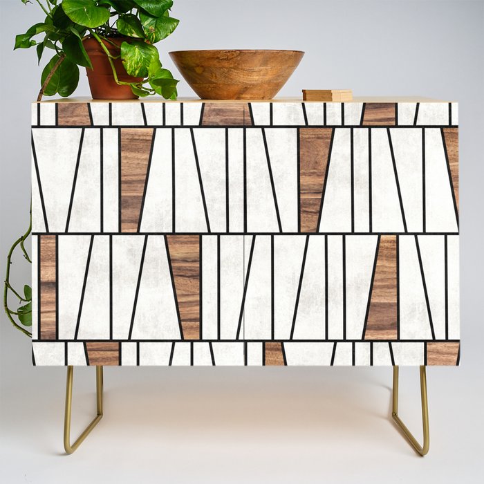 Mid-Century Modern Pattern No.4 - Concrete and Wood Credenza Gallery Image 1