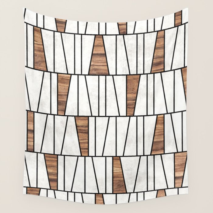 Mid-Century Modern Pattern No.4 - Concrete and Wood Wall Tapestry Gallery Image 4