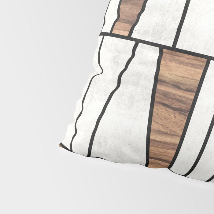 Mid-Century Modern Pattern No.4 - Concrete and Wood Pillow Sham Gallery Image 4