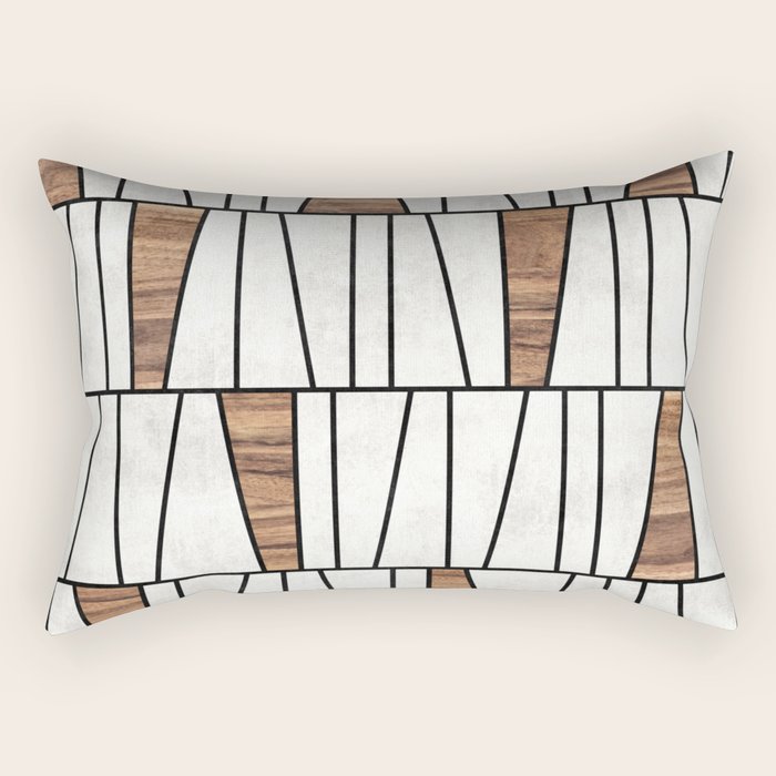 Mid-Century Modern Pattern No.4 - Concrete and Wood Rectangular Pillow Gallery Image 1