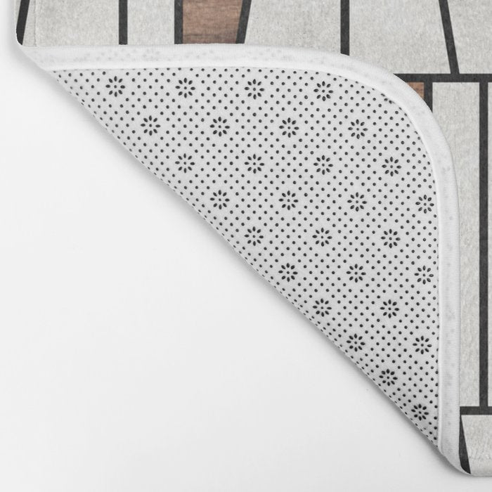 Mid-Century Modern Pattern No.4 - Concrete and Wood Bath Mat Gallery Image 2