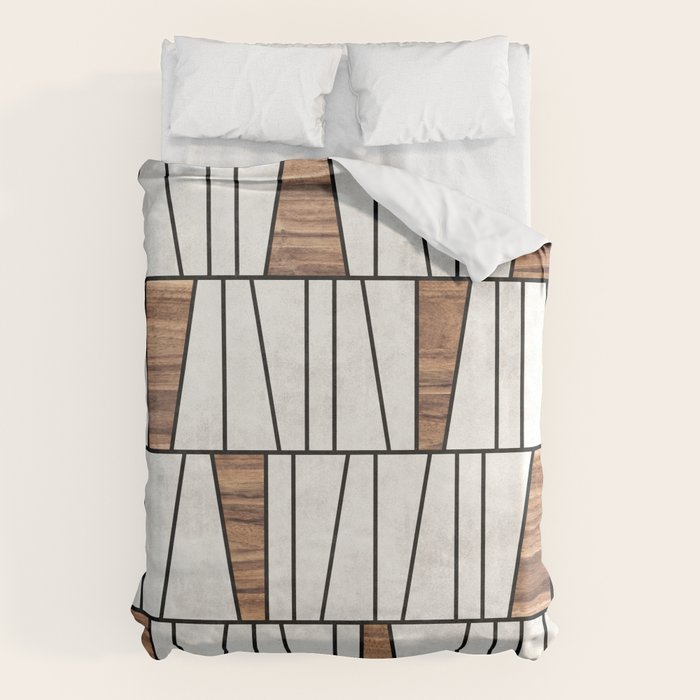 Mid-Century Modern Pattern No.4 - Concrete and Wood Duvet Cover Gallery Image 6