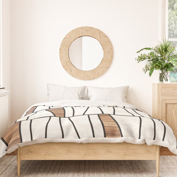 Mid-Century Modern Pattern No.4 - Concrete and Wood Duvet Cover Gallery Image 3