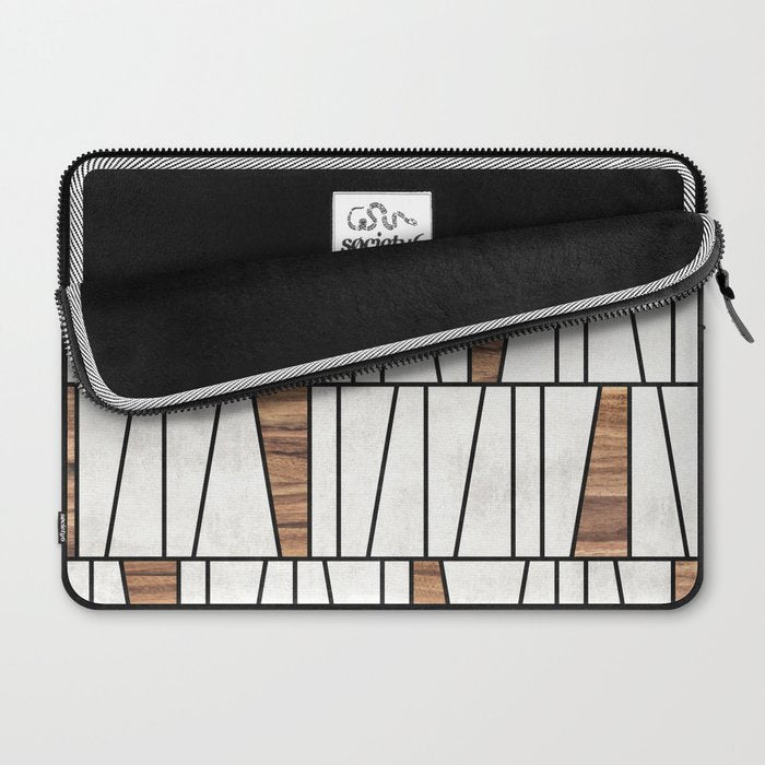 Mid-Century Modern Pattern No.4 - Concrete and Wood Laptop Sleeve Gallery Image 2