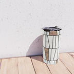 Mid-Century Modern Pattern No.4 - Concrete and Wood Travel Mug Gallery Image 4