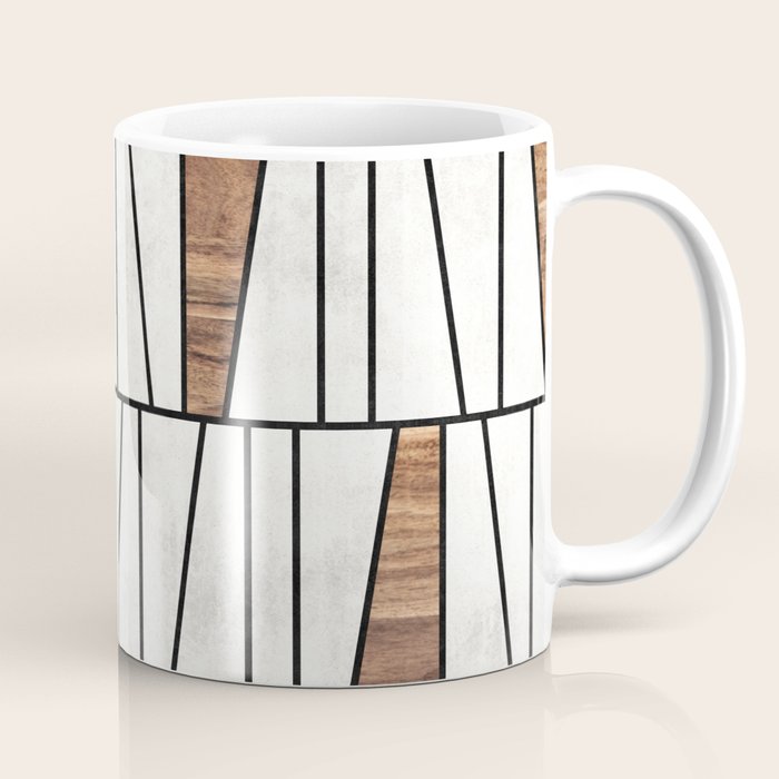 Mid-Century Modern Pattern No.4 - Concrete and Wood Coffee Mug Gallery Image 1