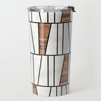 Mid-Century Modern Pattern No.4 - Concrete and Wood Travel Mug Gallery Image 2