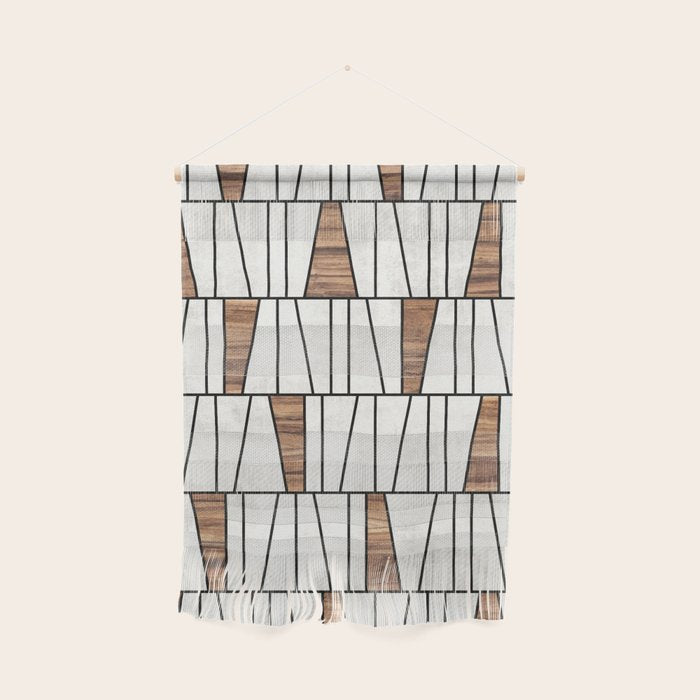 Mid-Century Modern Pattern No.4 - Concrete and Wood Wall Hanging Gallery Image 1