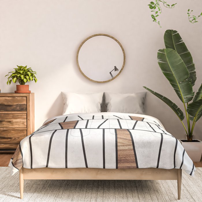 Mid-Century Modern Pattern No.4 - Concrete and Wood Comforter Gallery Image 3