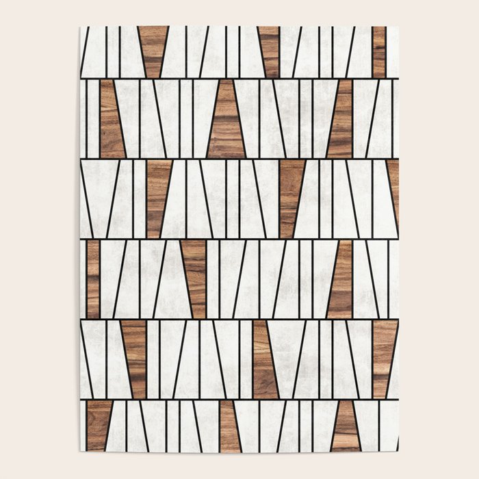 Mid-Century Modern Pattern No.4 - Concrete and Wood Poster Gallery Image 4
