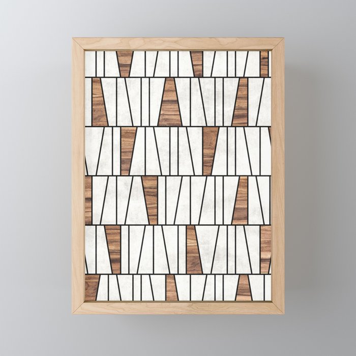 Mid-Century Modern Pattern No.4 - Concrete and Wood Mini Art Print Gallery Image 1