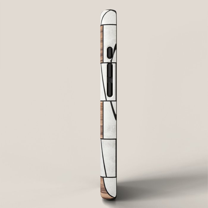 Mid-Century Modern Pattern No.4 - Concrete and Wood iPhone Case Gallery Image 2