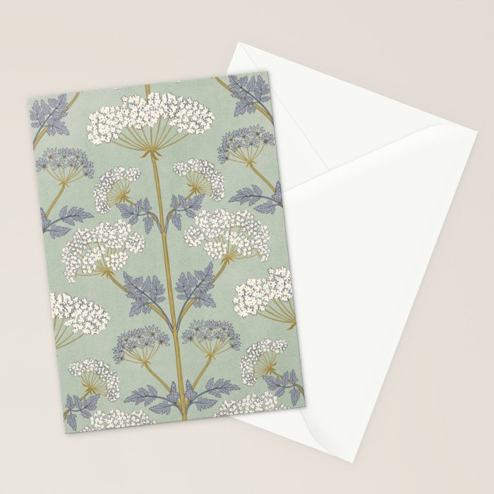 Vintage Sage Floral Stationery Card Gallery Image 2