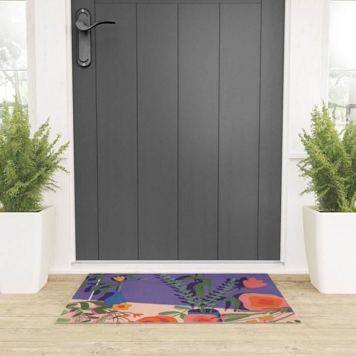 Flowers in violet room Welcome Mat Gallery Image 3
