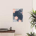 Festive, Floral Prints and Line Art, Navy Blue, Coral and Gray Poster Gallery Image 2