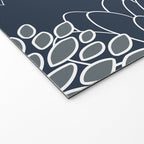 Festive, Floral Prints and Line Art, Navy Blue, Coral and Gray Welcome Mat Gallery Image 2