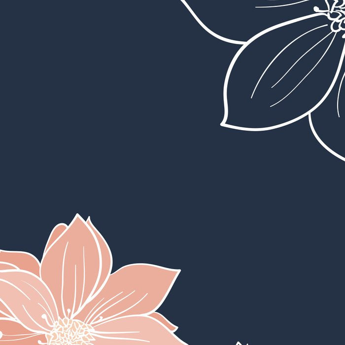Festive, Floral Prints and Line Art, Navy Blue, Coral and Gray Coffee Mug Gallery Image 2