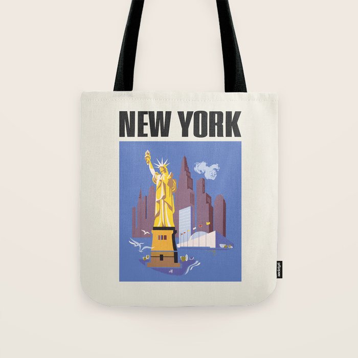New York Vintage travel poster, 1950s Tote Bag Gallery Image 1