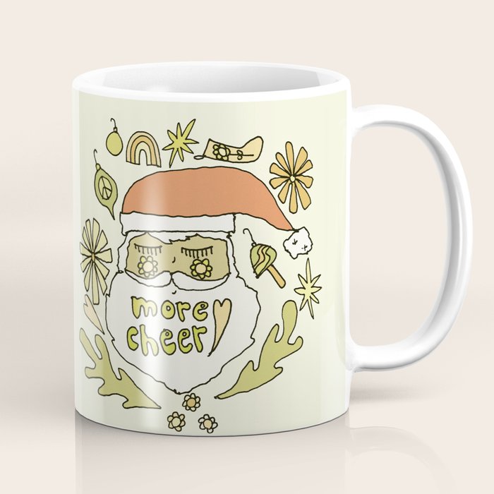 more cheer // retro santa // art by surfy birdy Coffee Mug Gallery Image 1