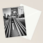 Pittsburgh Pennsylvania Steel City Skyline Bridge Black White Print Stationery Card Gallery Image 2
