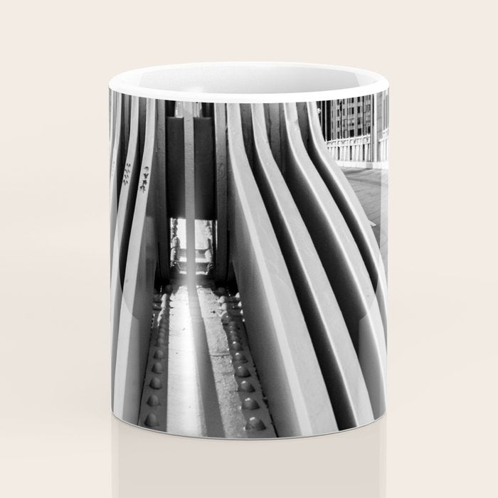 Pittsburgh Pennsylvania Steel City Skyline Bridge Black White Print Coffee Mug Gallery Image 4