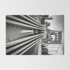 Pittsburgh Pennsylvania Steel City Skyline Bridge Black White Print Rug Gallery Image 2