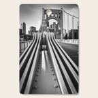 Pittsburgh Pennsylvania Steel City Skyline Bridge Black White Print Cutting Board Gallery Image 1