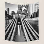Pittsburgh Pennsylvania Steel City Skyline Bridge Black White Print Wall Tapestry Gallery Image 4