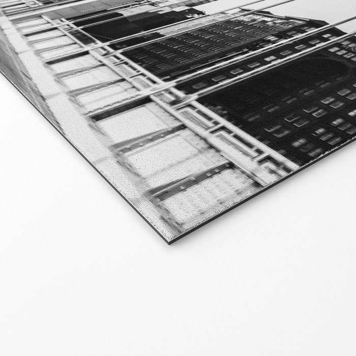 Pittsburgh Pennsylvania Steel City Skyline Bridge Black White Print Welcome Mat Gallery Image 2