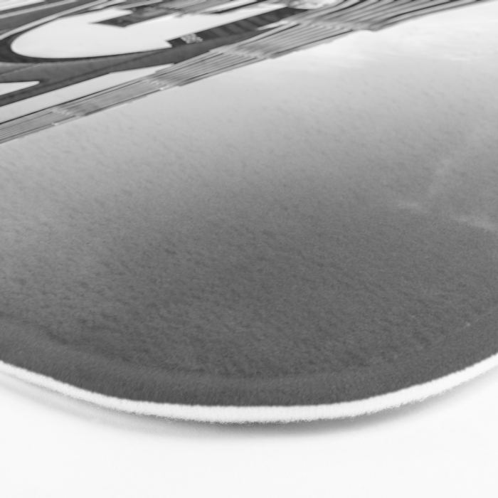 Pittsburgh Pennsylvania Steel City Skyline Bridge Black White Print Bath Mat Gallery Image 3