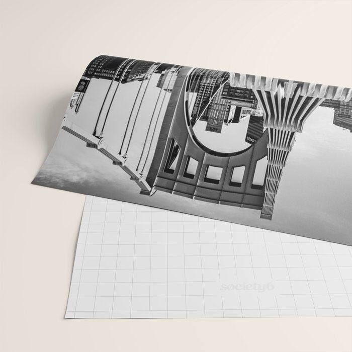 Pittsburgh Pennsylvania Steel City Skyline Bridge Black White Print Wrapping Paper Gallery Image 2