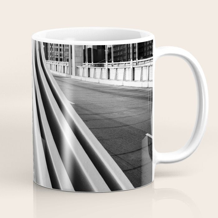 Pittsburgh Pennsylvania Steel City Skyline Bridge Black White Print Coffee Mug Gallery Image 1