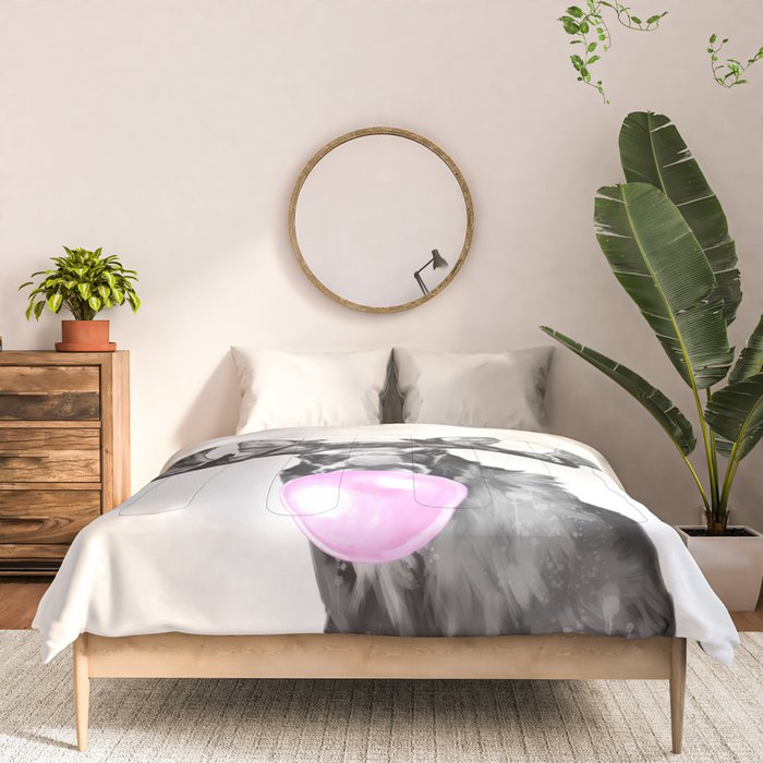 Bubble Gum Moose in Black and White Comforter Gallery Image 3