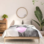 Bubble Gum Moose in Black and White Comforter Gallery Image 3