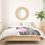 Bubble Gum Moose in Black and White Duvet Cover Gallery Image 3