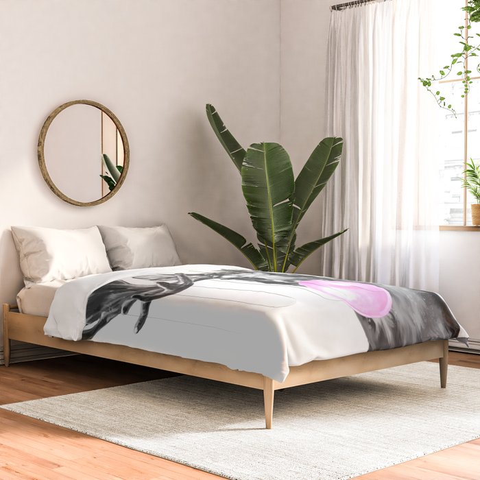 Bubble Gum Moose in Black and White Comforter Gallery Image 2