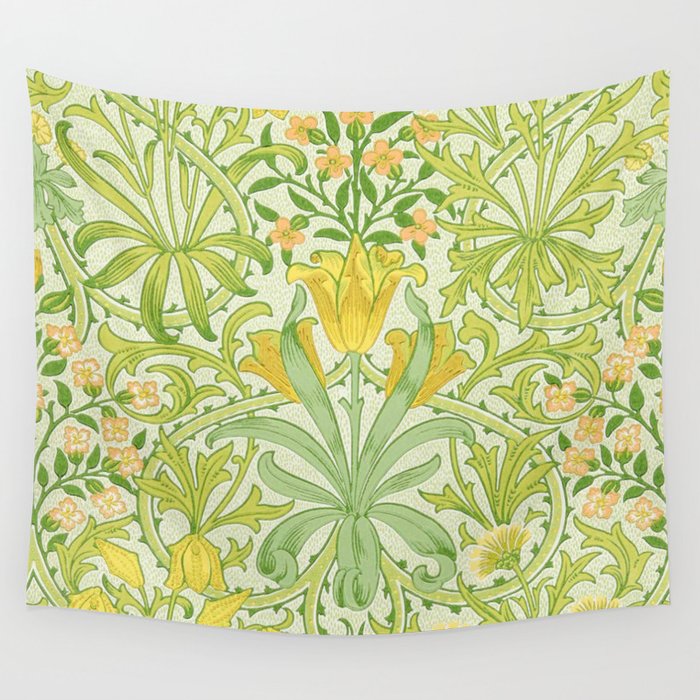 William Morris Woodland Weeds Sap Green Wall Tapestry Gallery Image 1