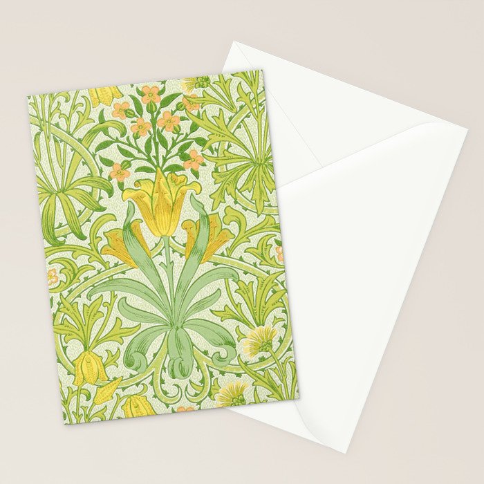 William Morris Woodland Weeds Sap Green Stationery Card Gallery Image 2