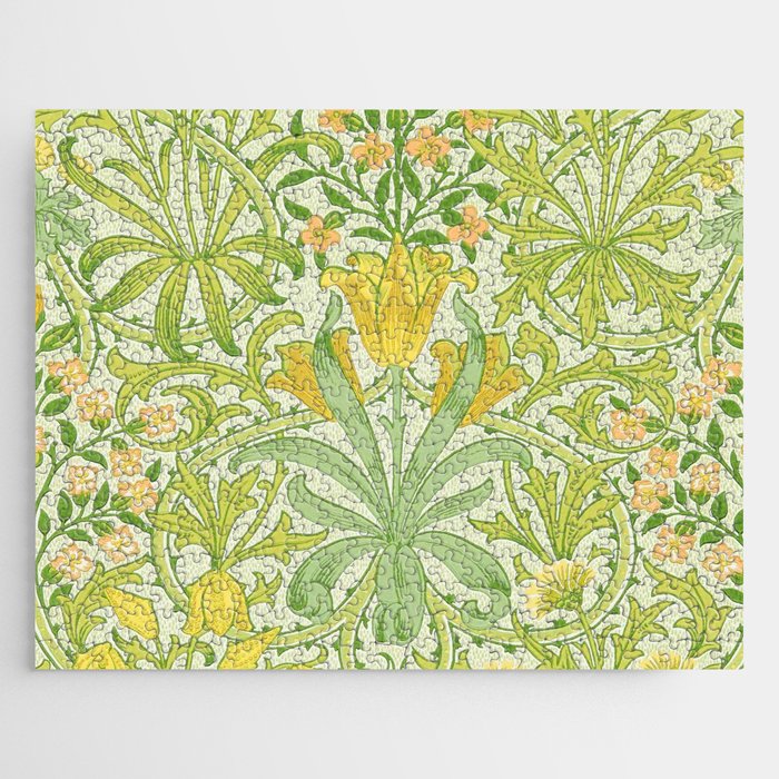 William Morris Woodland Weeds Sap Green Jigsaw Puzzle Gallery Image 1