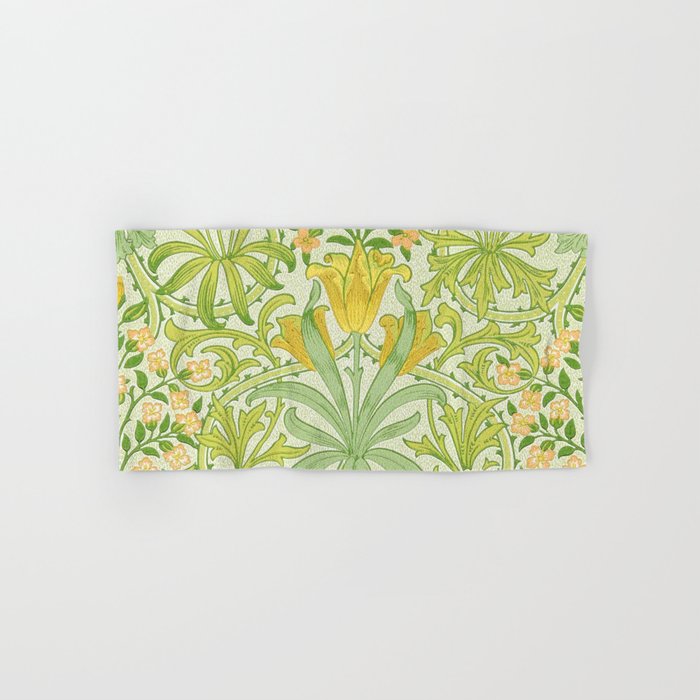 William Morris Woodland Weeds Sap Green Bath Towel Gallery Image 1