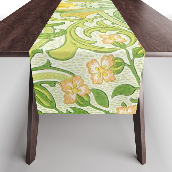 William Morris Woodland Weeds Sap Green Table Runner Gallery Image 1