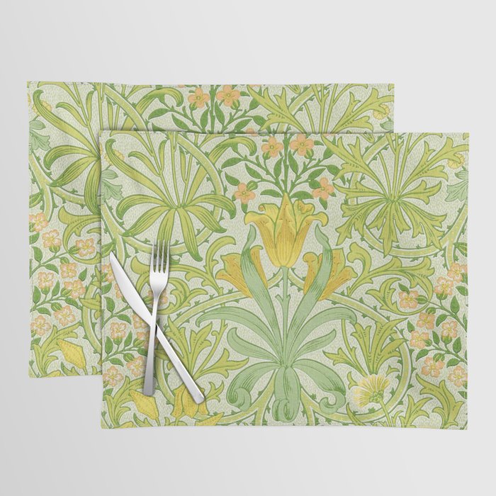 William Morris Woodland Weeds Sap Green Placemat Gallery Image 1