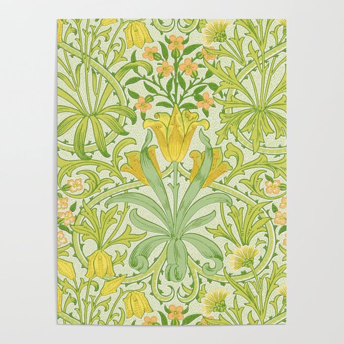 William Morris Woodland Weeds Sap Green Poster Gallery Image 4