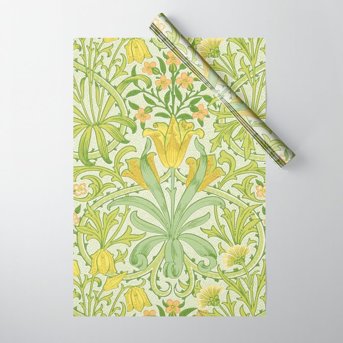 William Morris Woodland Weeds Sap Green Wrapping Paper Gallery Image 1