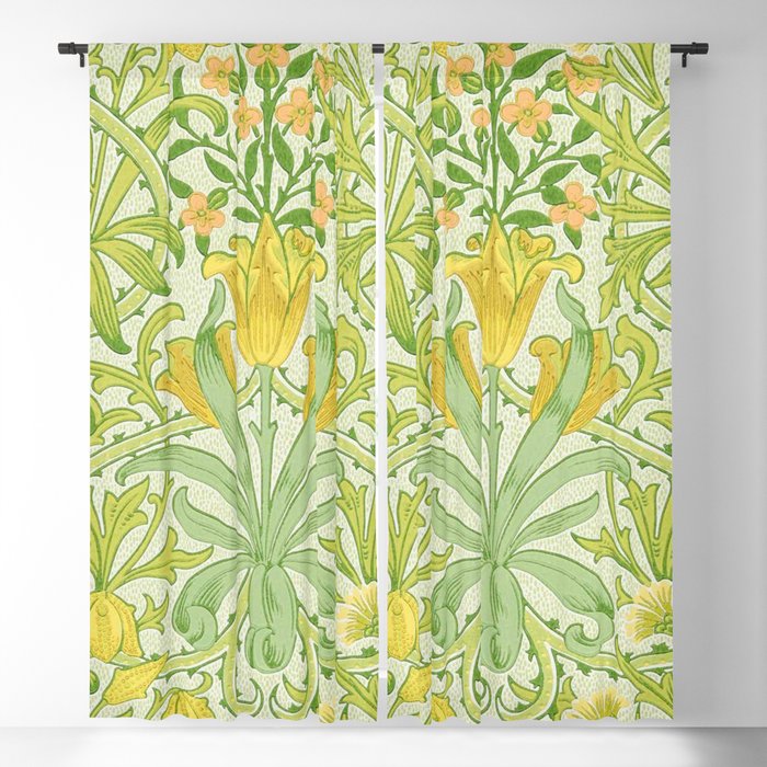 William Morris Woodland Weeds Sap Green Window Curtain Gallery Image 1
