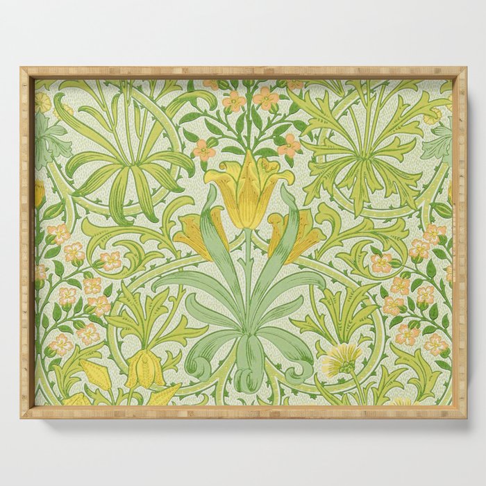 William Morris Woodland Weeds Sap Green Serving Tray Gallery Image 1