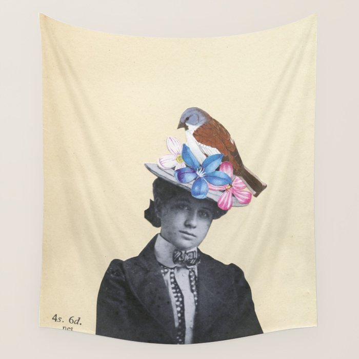 Snow Finch Wall Tapestry