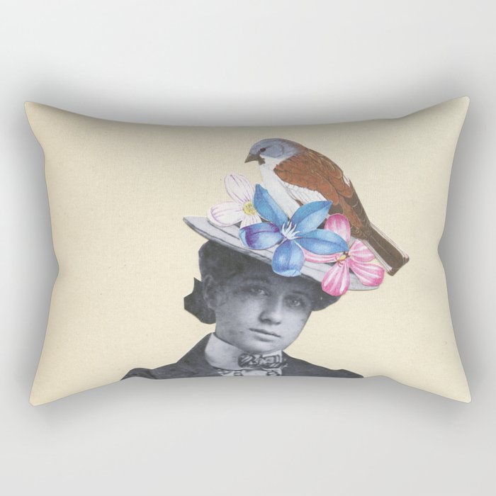 Snow Finch Rectangular Pillow Gallery Image 2