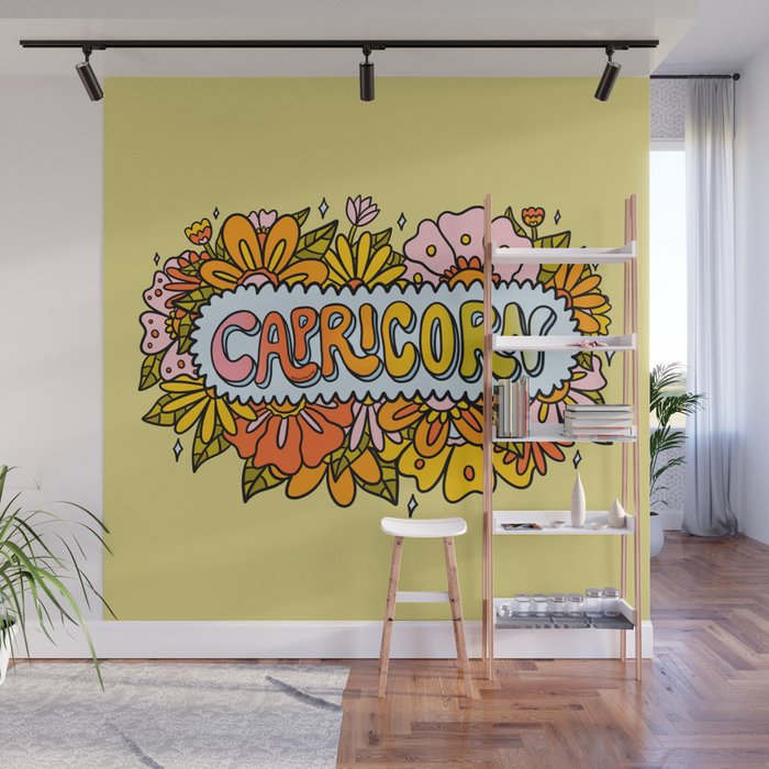 Capricorn Flowers Wall Mural Gallery Image 1