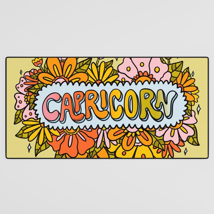 Capricorn Flowers Desk Mat Gallery Image 3